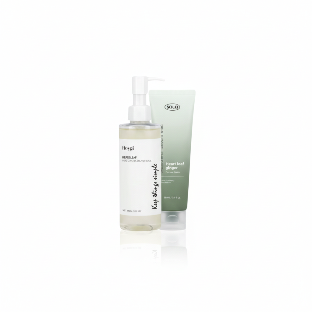Heartleaf Duo de Limpeza Coreana - Cleansing Oil e Ampoule Foam