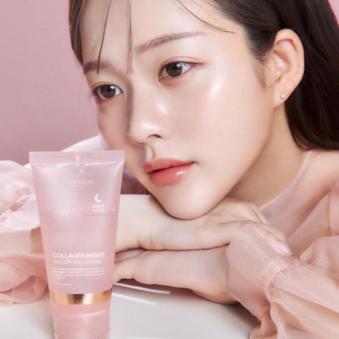 Loniage collagen night mask - máscara de colágeno noturna coreana