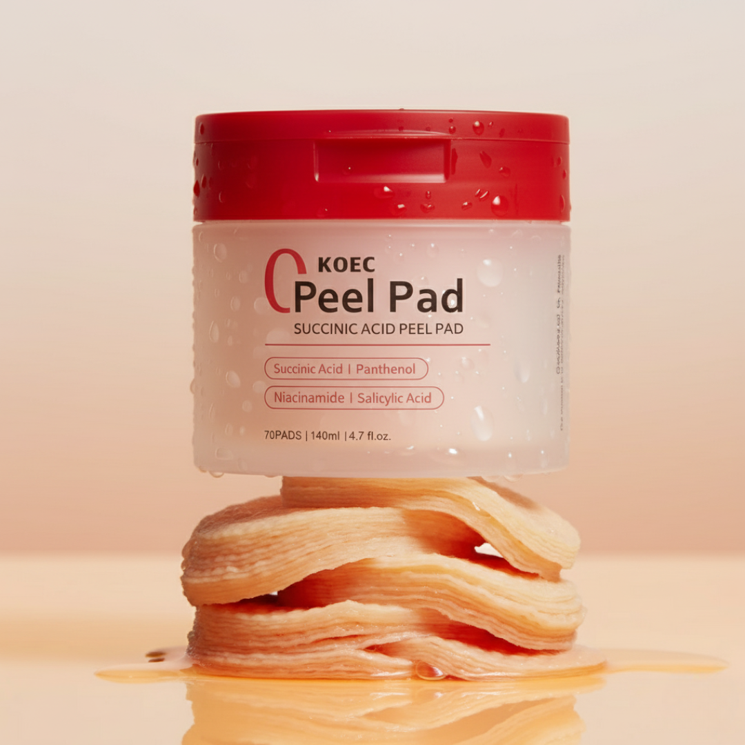 Loniage koec succinic clear peel pads – discos coreanos para controle da acne e oleosidade