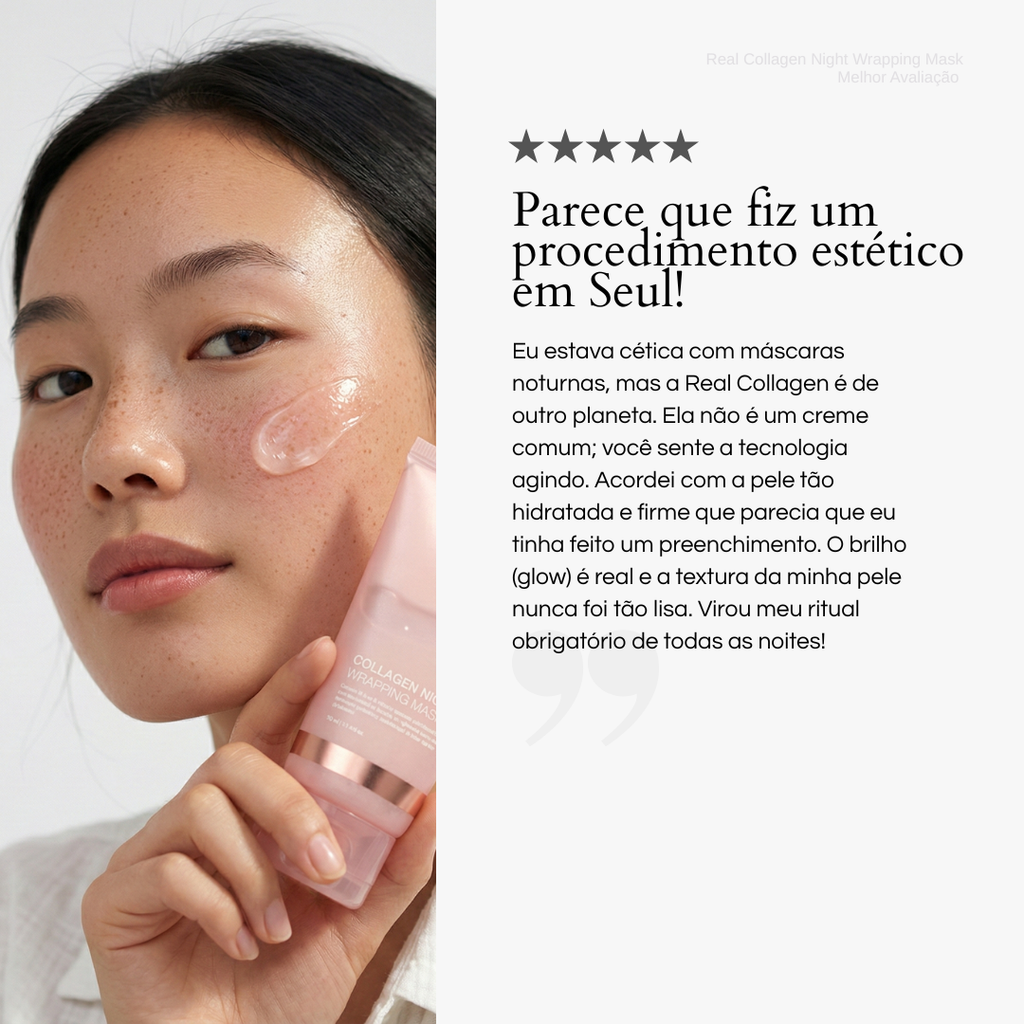 Loniage Real Collagen Night Wrapping Mask - Tratamento Coreano de Colágeno para Efeito Glass Skin