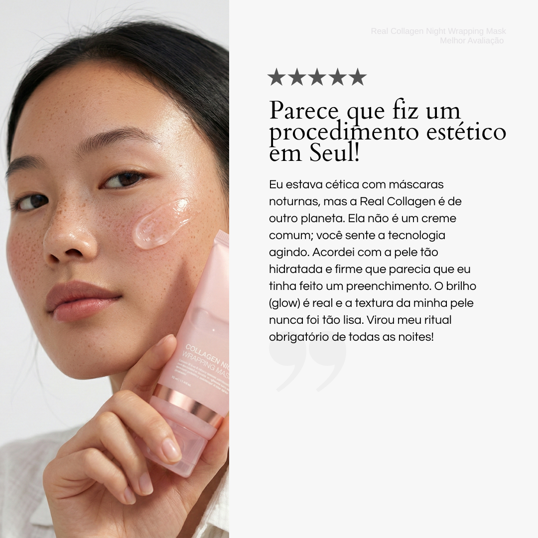 Loniage Real Collagen Night Wrapping Mask - Tratamento Coreano de Colágeno para Efeito Glass Skin