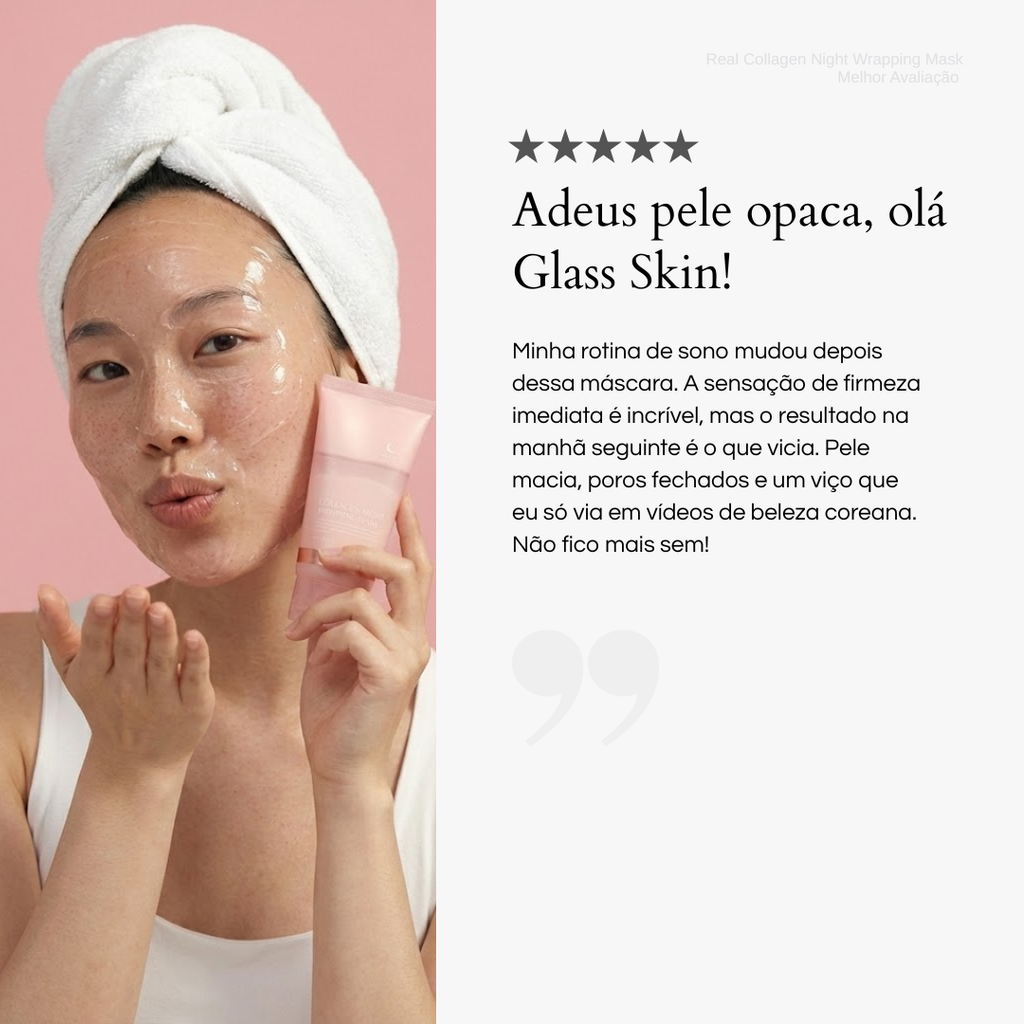 Loniage Real Collagen Night Wrapping Mask - Tratamento Coreano de Colágeno para Efeito Glass Skin