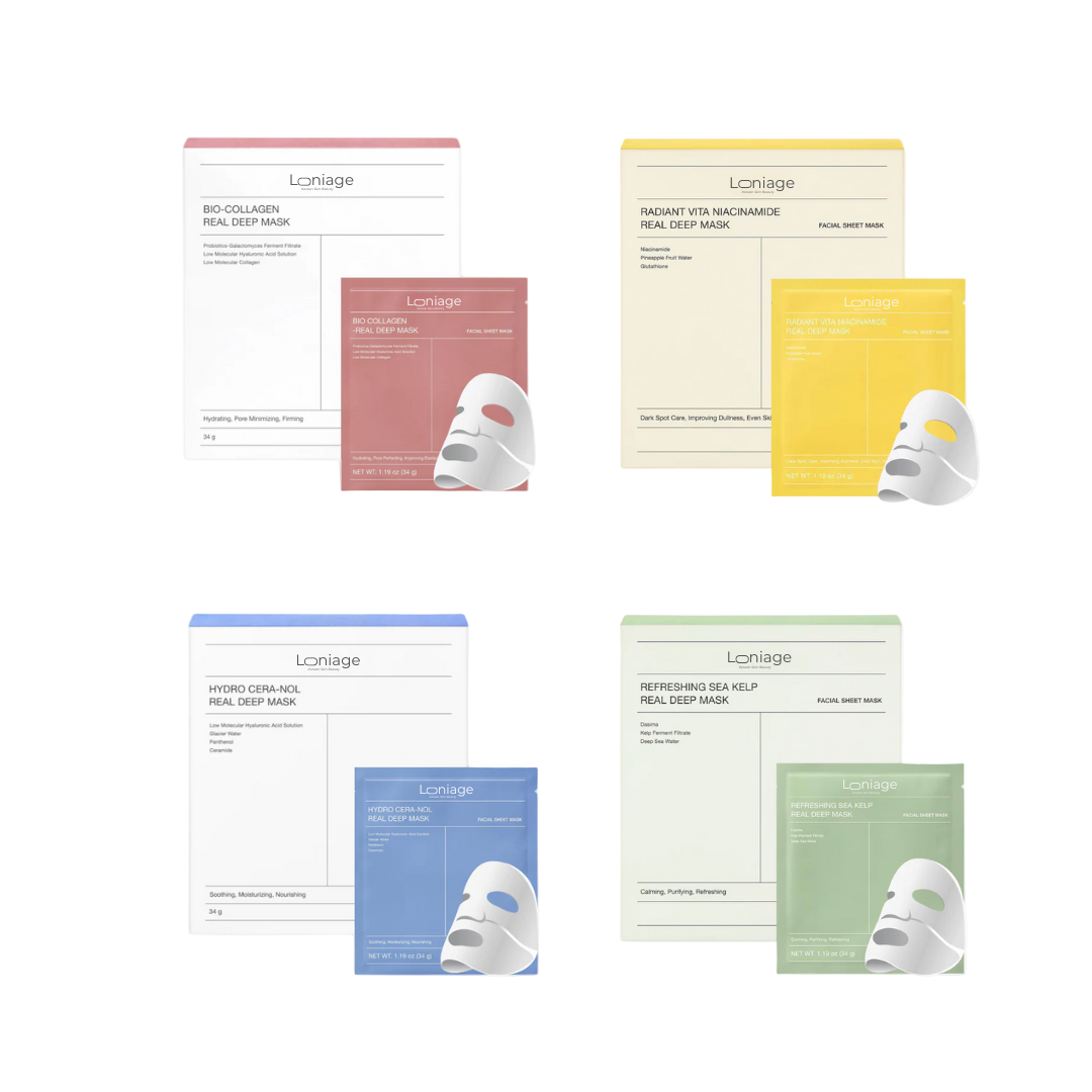 Loniage real deep mask Combo - máscaras de colágeno coreanas